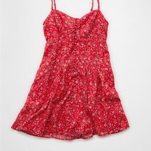 American Eagle Outfitters Red Floral Mini Dress